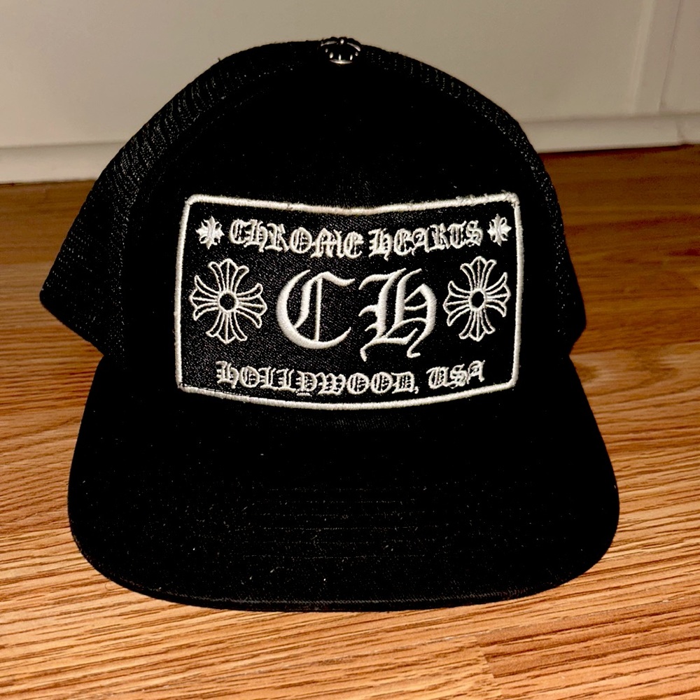 Chrome Hearts Hollywood Trucker Black/Black Hat .